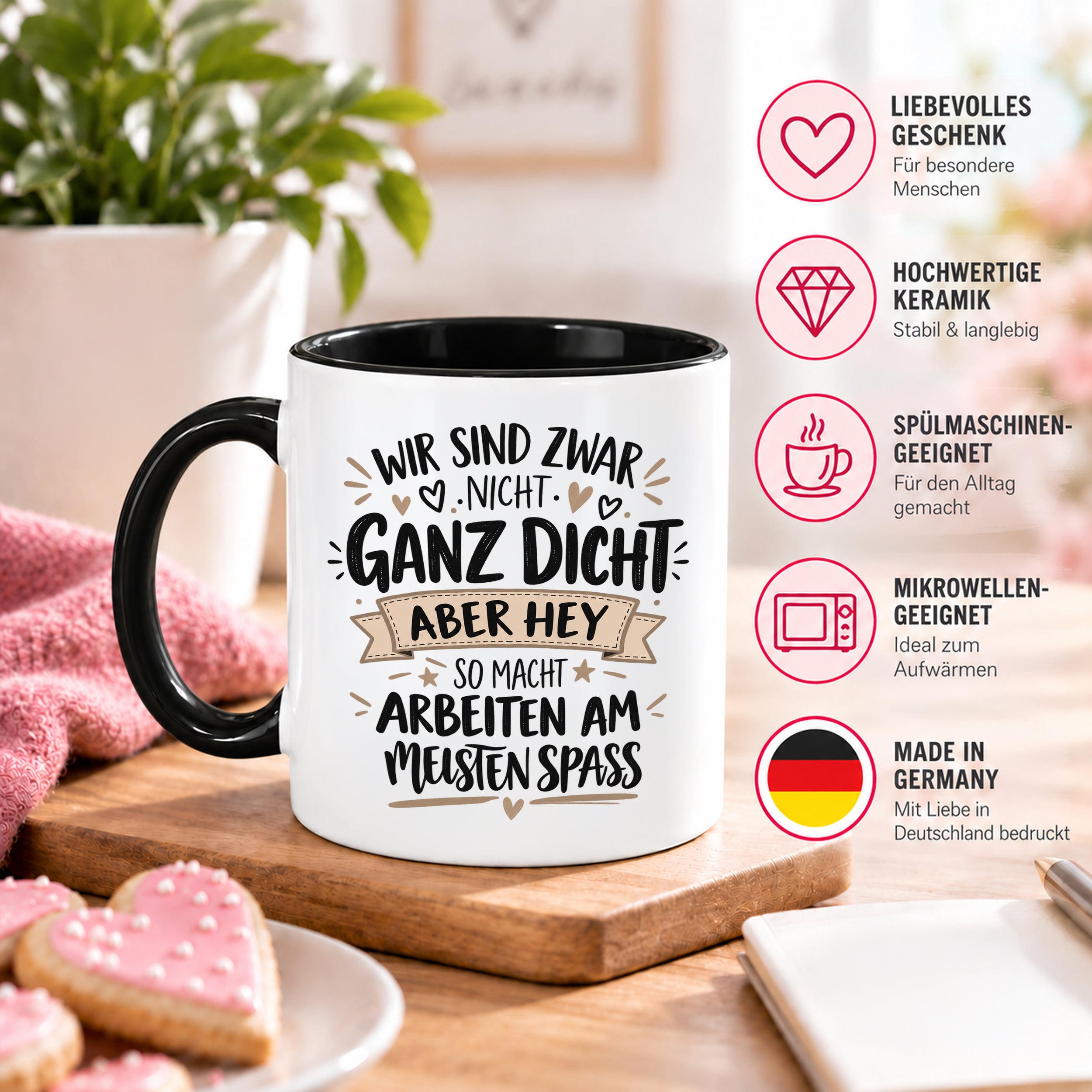 Herzbotschaft Tasse Kollegen Geschenk Arbeit Spaß 330 ml