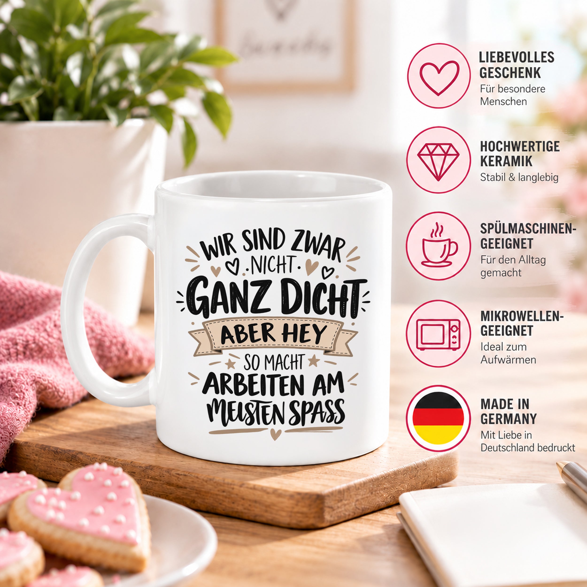 Herzbotschaft Tasse Kollegen Geschenk Arbeit Spaß 330 ml