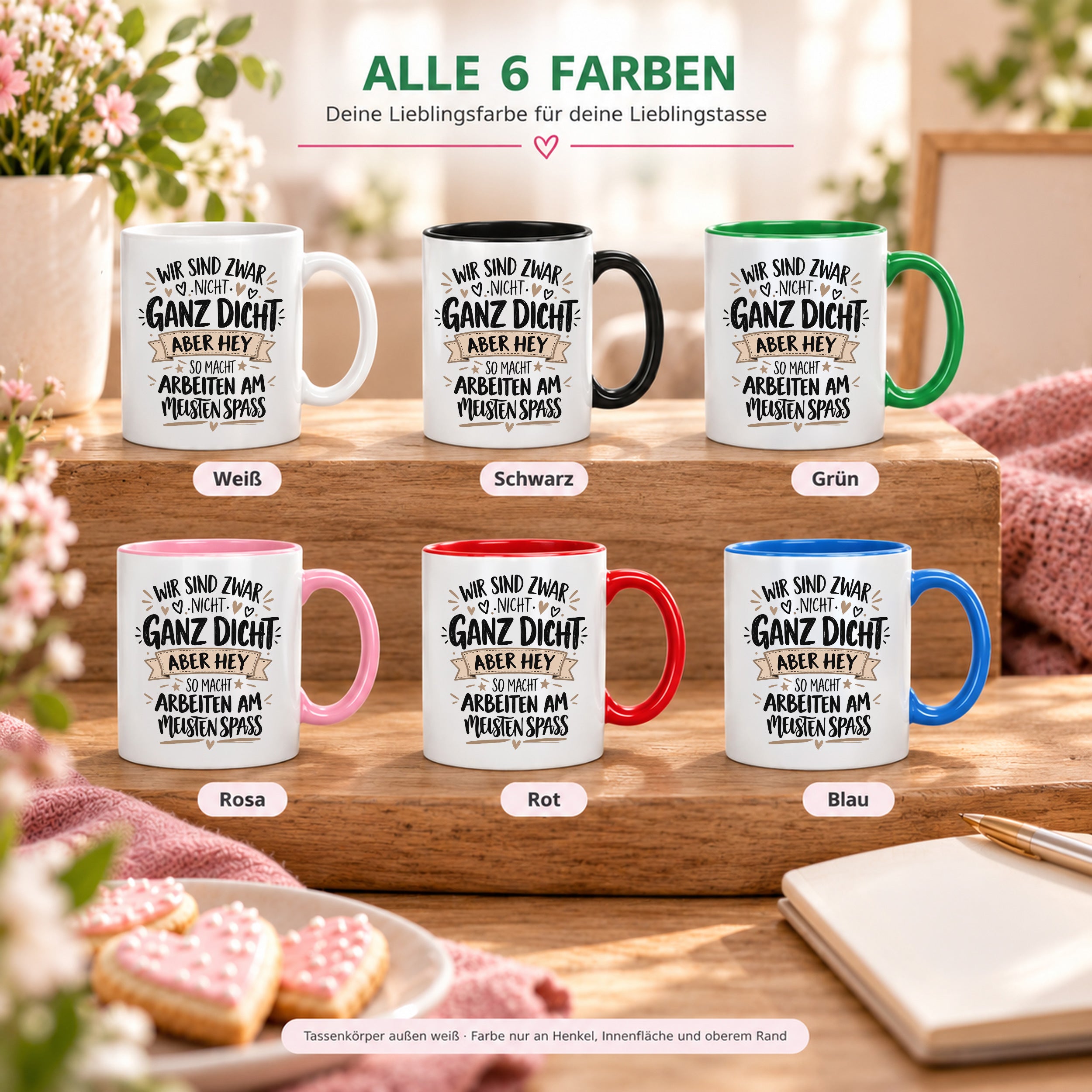 Herzbotschaft Tasse Kollegen Geschenk Arbeit Spaß 330 ml