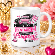 Herzbotschaft Tasse Führerschein bestanden Prinzessin Geschenk 330 ml