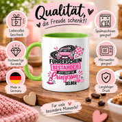 Herzbotschaft Tasse Führerschein bestanden Prinzessin Geschenk 330 ml