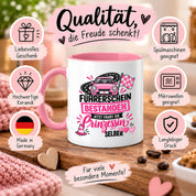 Herzbotschaft Tasse Führerschein bestanden Prinzessin Geschenk 330 ml