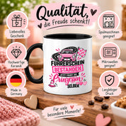 Herzbotschaft Tasse Führerschein bestanden Prinzessin Geschenk 330 ml