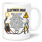 Herzbotschaft Tasse Elektriker Unser lustiges Geschenk 330 ml