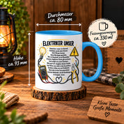 Herzbotschaft Tasse Elektriker Unser lustiges Geschenk 330 ml
