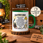 Herzbotschaft Tasse Elektriker Unser lustiges Geschenk 330 ml