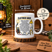 Herzbotschaft Tasse Elektriker Unser lustiges Geschenk 330 ml