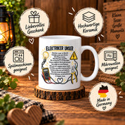 Herzbotschaft Tasse Elektriker Unser lustiges Geschenk 330 ml