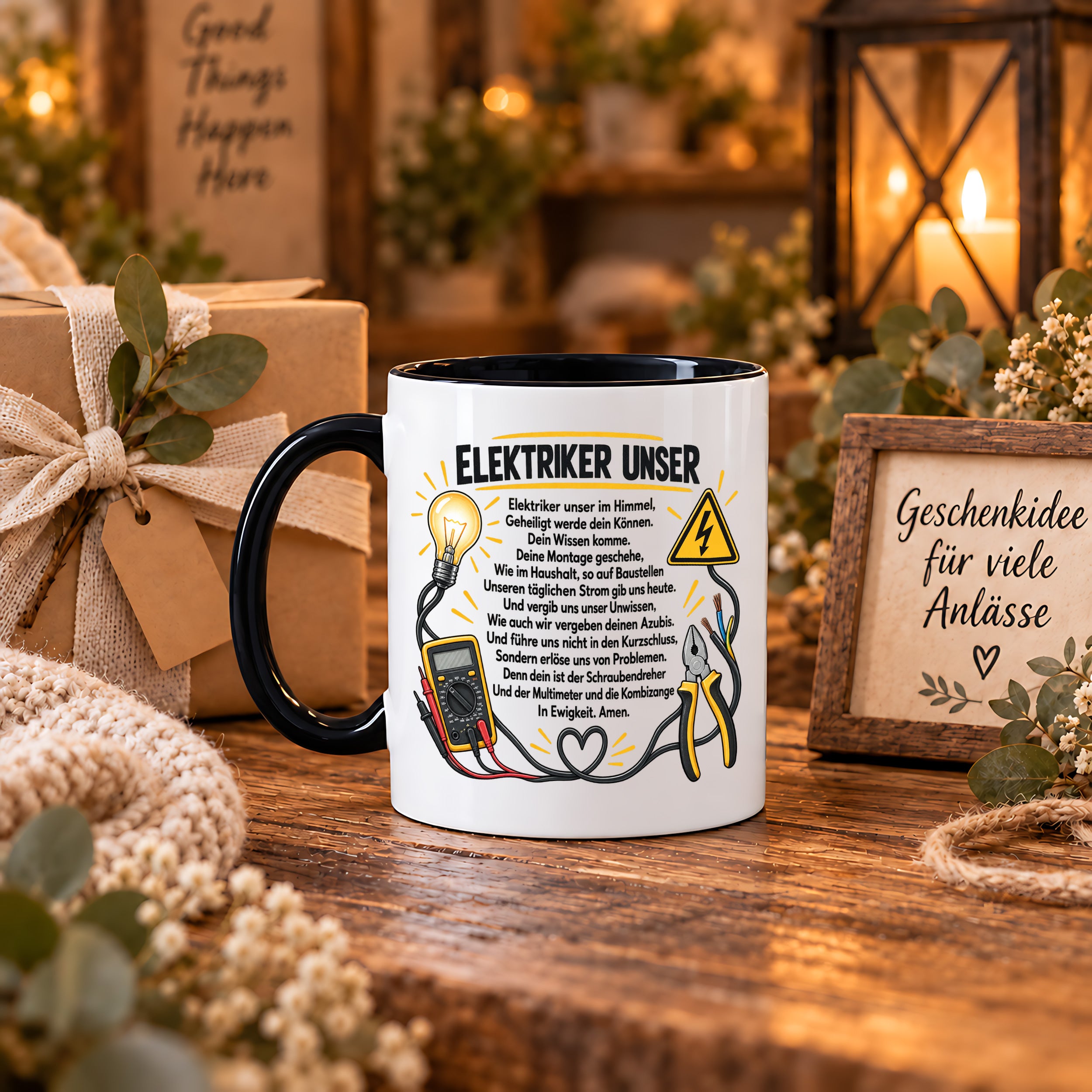 Herzbotschaft Tasse Elektriker Unser lustiges Geschenk 330 ml