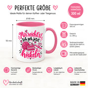 Herzbotschaft Tasse Häkeln Mir reicht's Geschenk für Frauen 330 ml