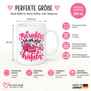 Herzbotschaft Tasse Häkeln Mir reicht's Geschenk für Frauen 330 ml