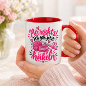 Herzbotschaft Tasse Häkeln Mir reicht's Geschenk für Frauen 330 ml