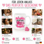 Herzbotschaft Tasse Häkeln Mir reicht's Geschenk für Frauen 330 ml