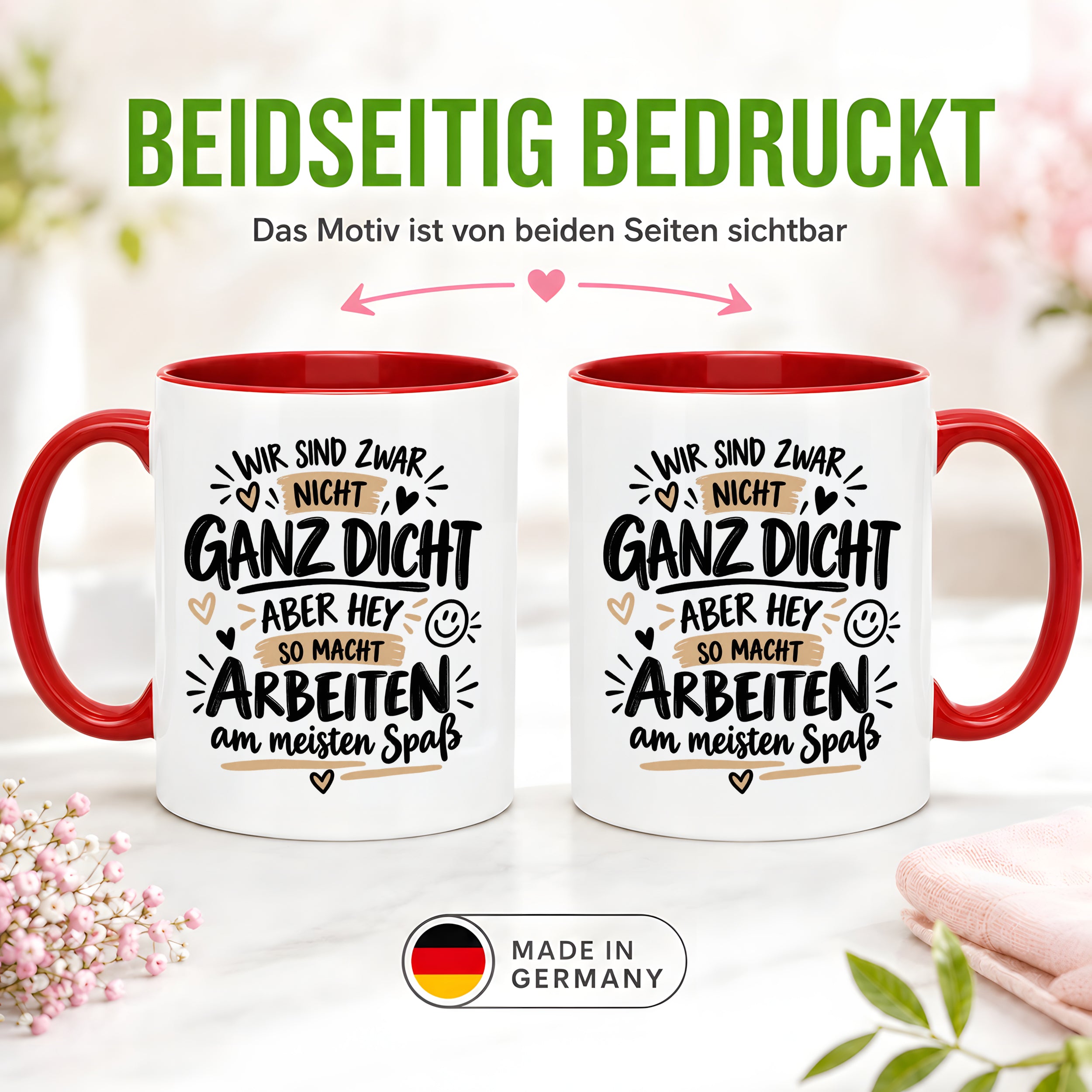 Herzbotschaft Tasse Kollegen Geschenk Arbeit Humor 330 ml