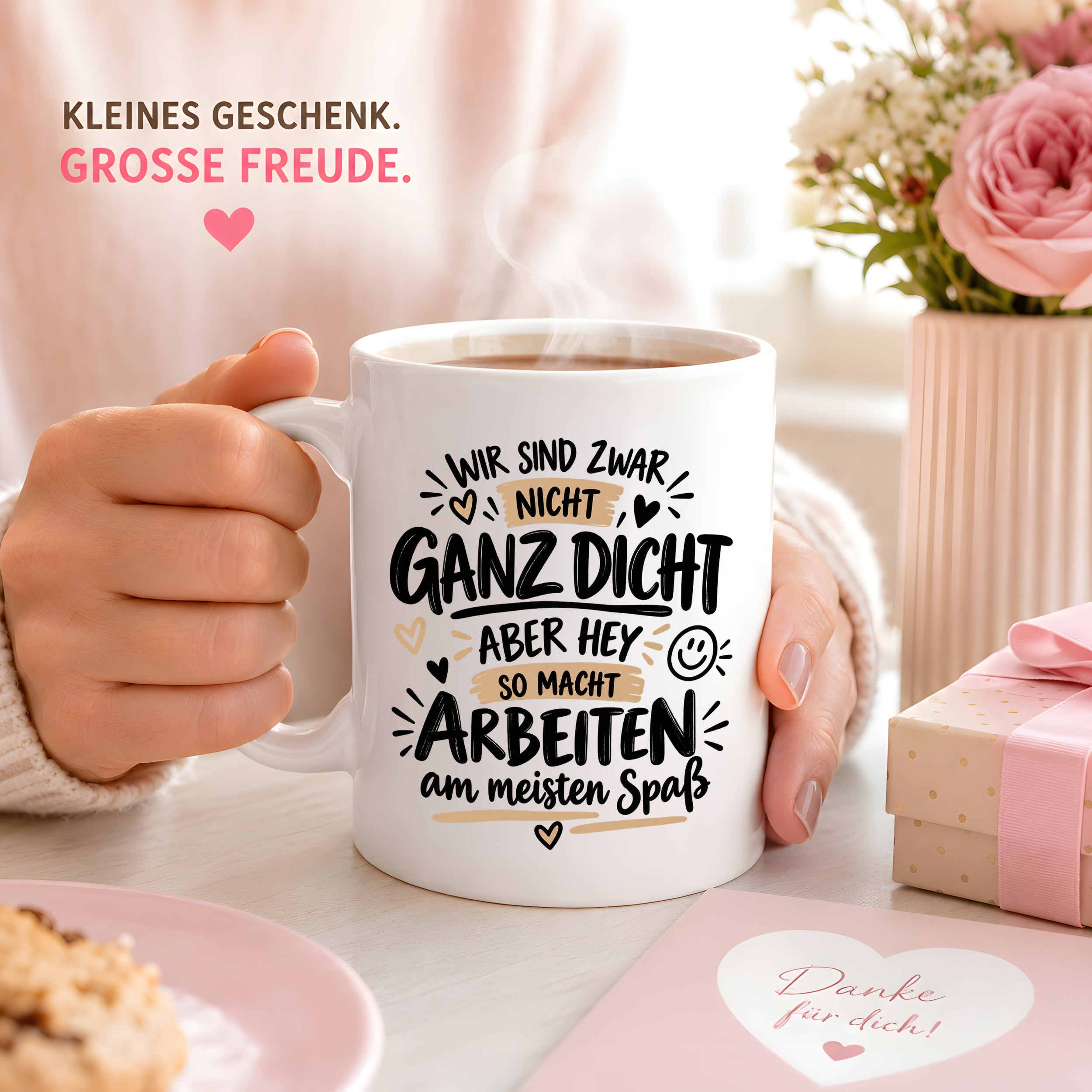 Herzbotschaft Tasse Kollegen Geschenk Arbeit Humor 330 ml