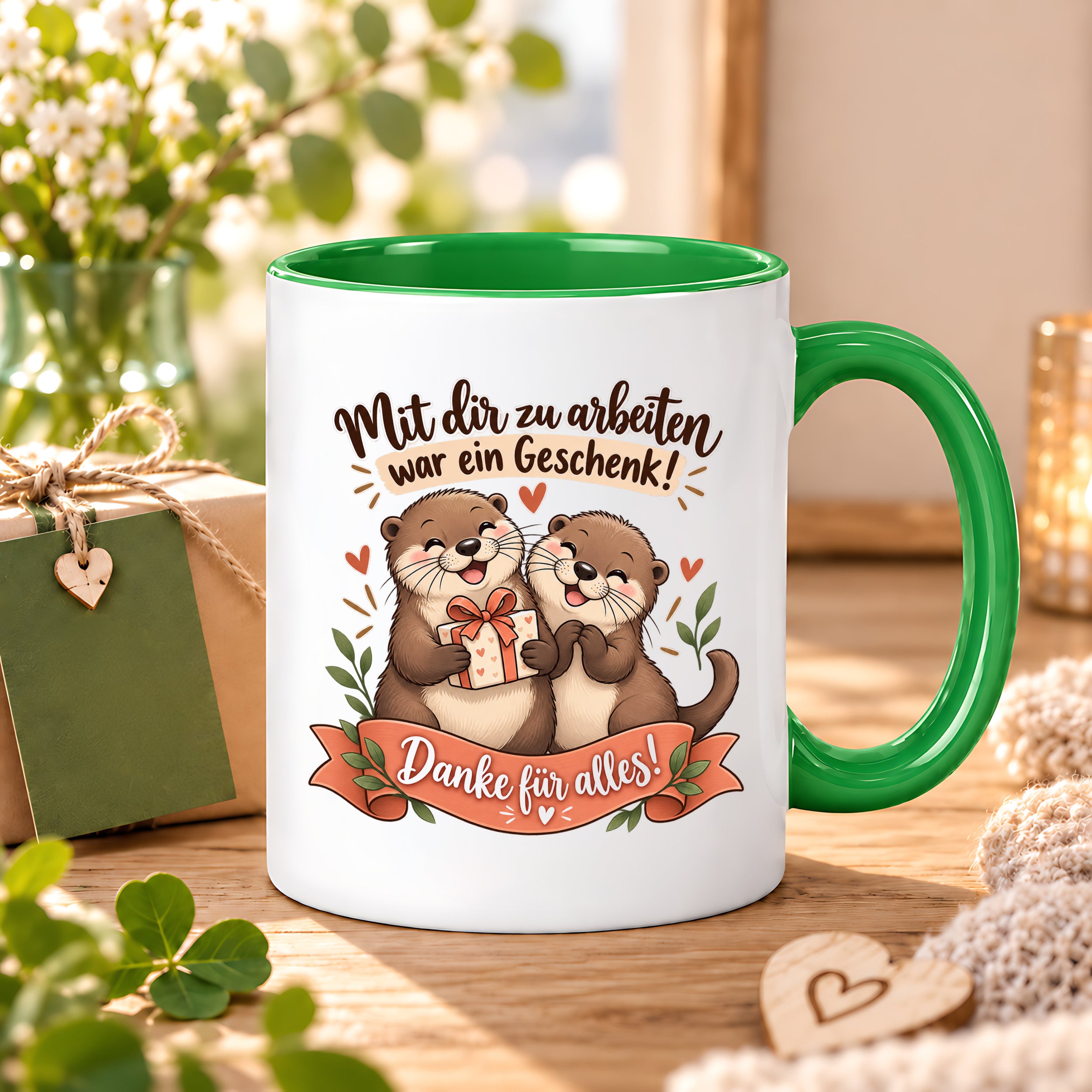Herzbotschaft Tasse Kollege Abschied Danke Geschenk Arbeitskollegen 330 ml