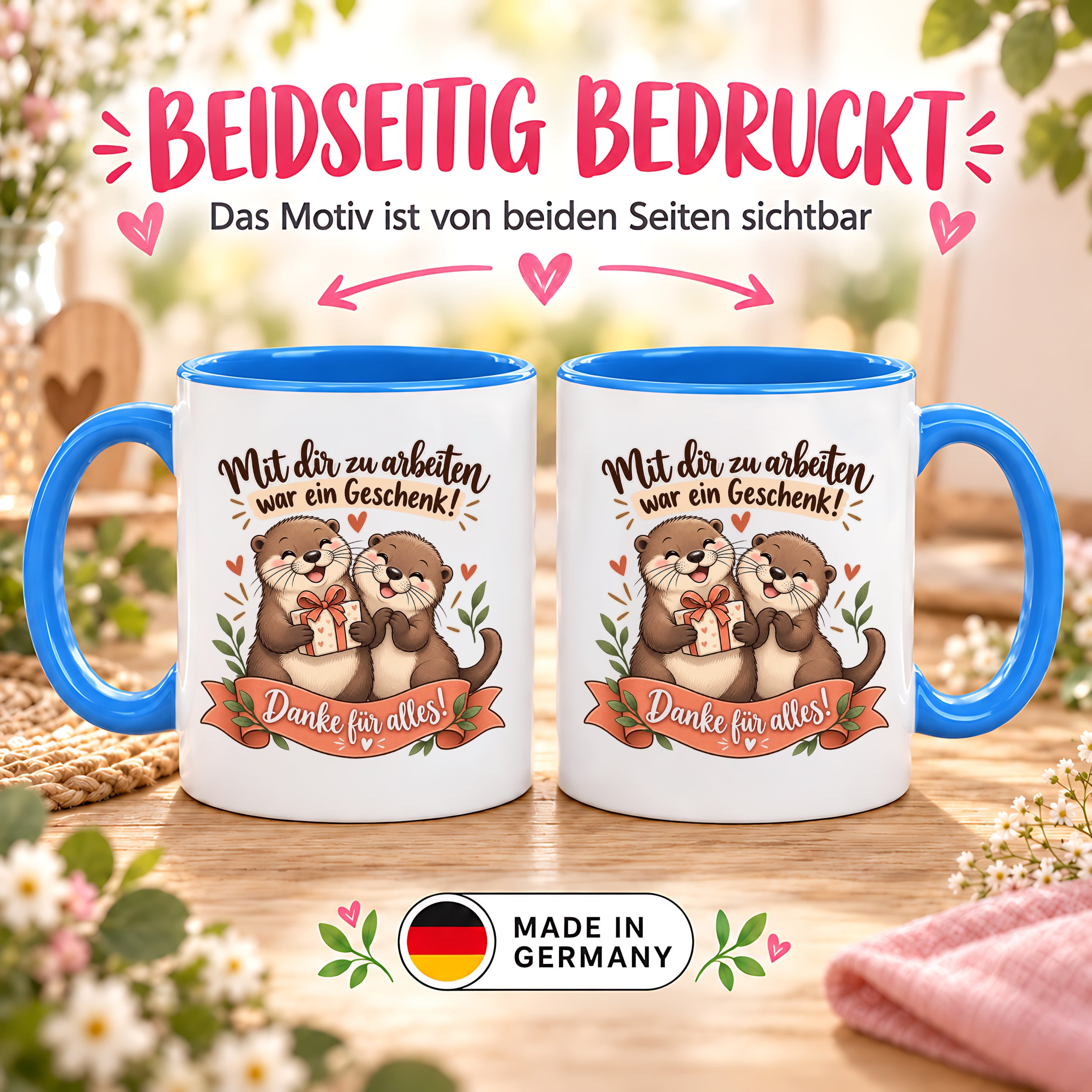 Herzbotschaft Tasse Kollege Abschied Danke Geschenk Arbeitskollegen 330 ml