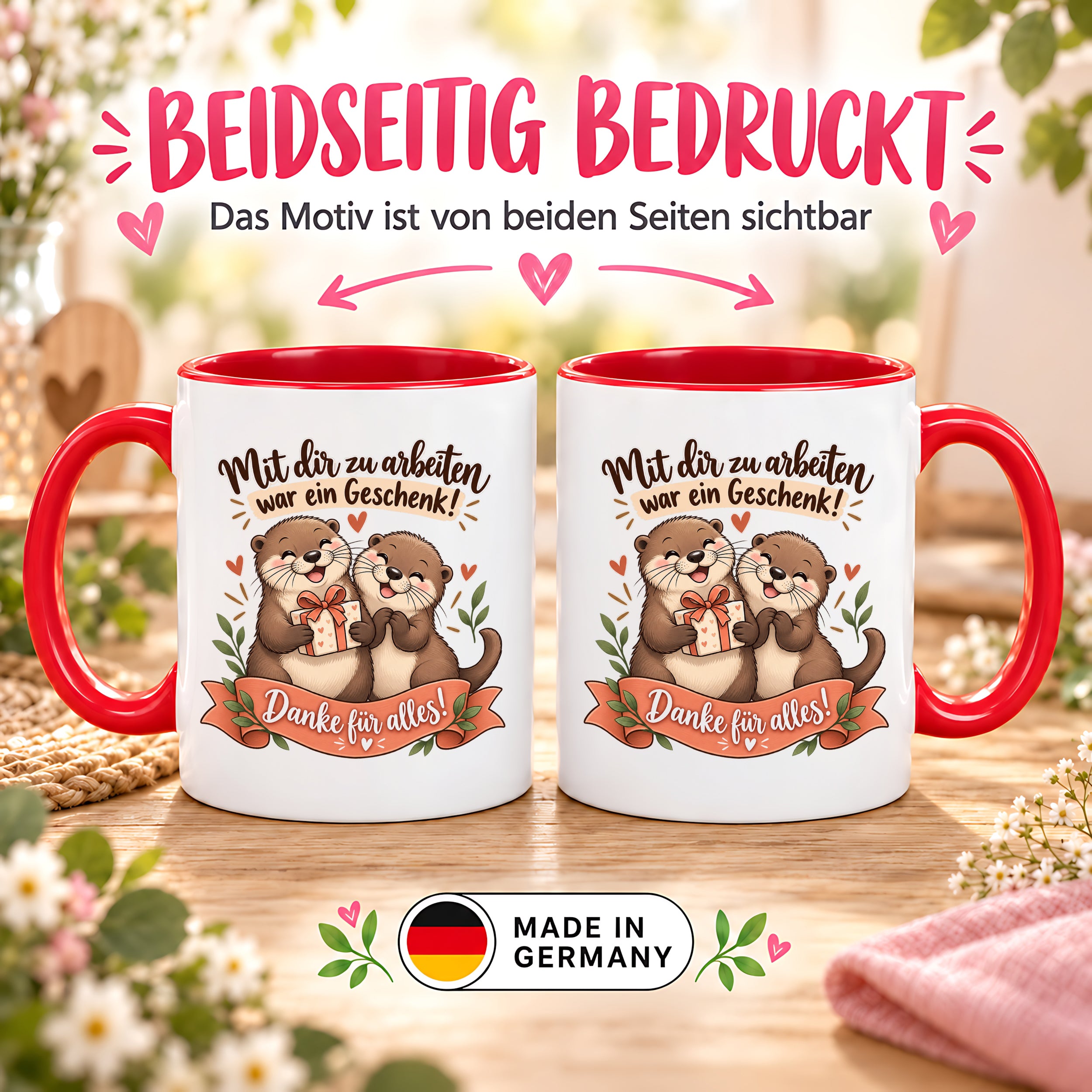 Herzbotschaft Tasse Kollege Abschied Danke Geschenk Arbeitskollegen 330 ml