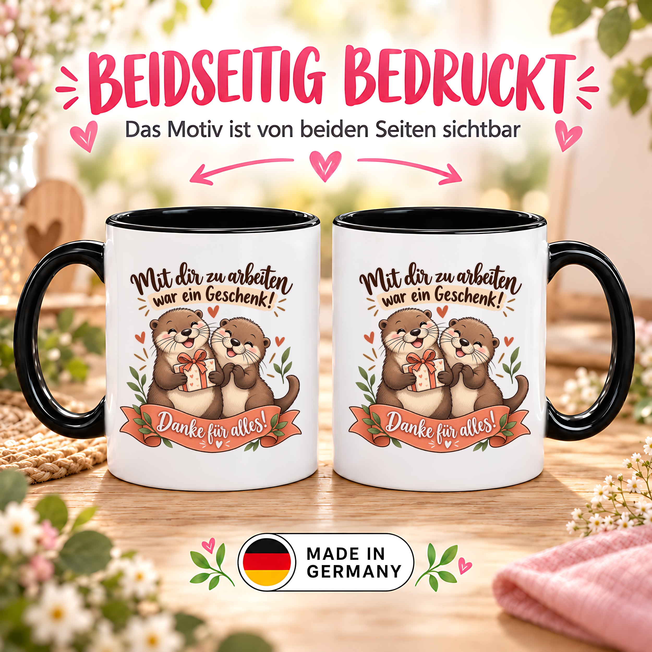 Herzbotschaft Tasse Kollege Abschied Danke Geschenk Arbeitskollegen 330 ml