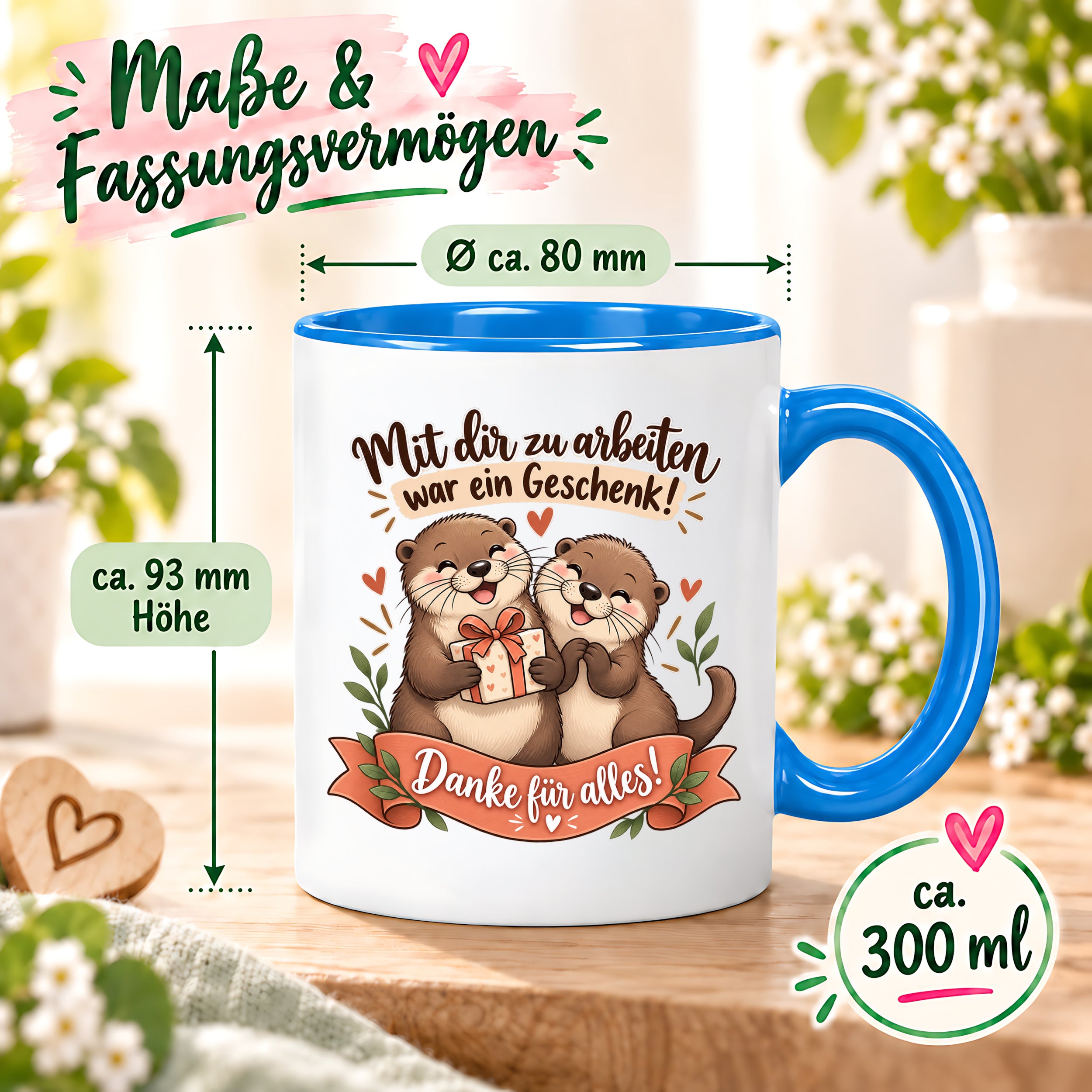 Herzbotschaft Tasse Kollege Abschied Danke Geschenk Arbeitskollegen 330 ml