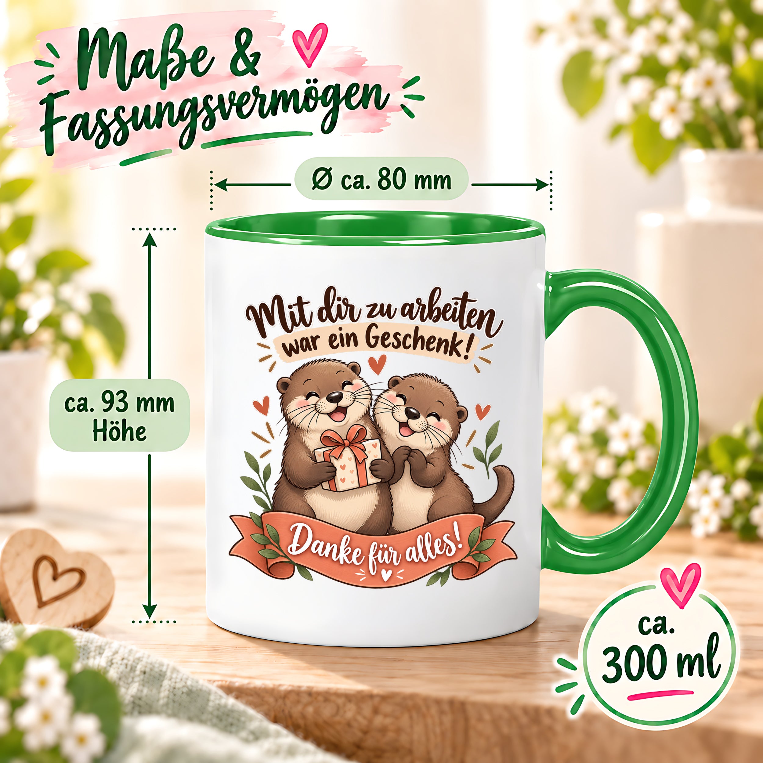 Herzbotschaft Tasse Kollege Abschied Danke Geschenk Arbeitskollegen 330 ml