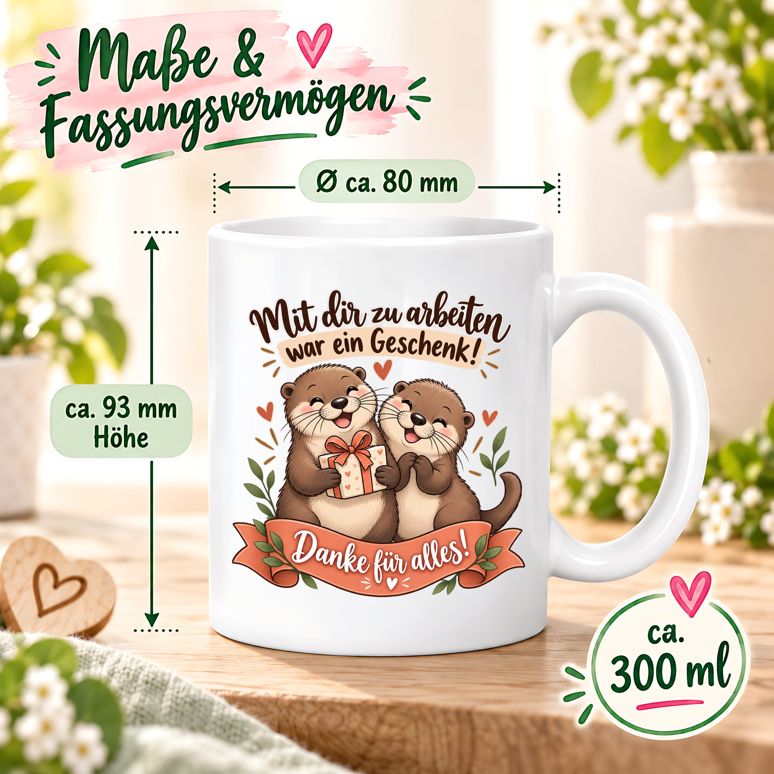 Herzbotschaft Tasse Kollege Abschied Danke Geschenk Arbeitskollegen 330 ml