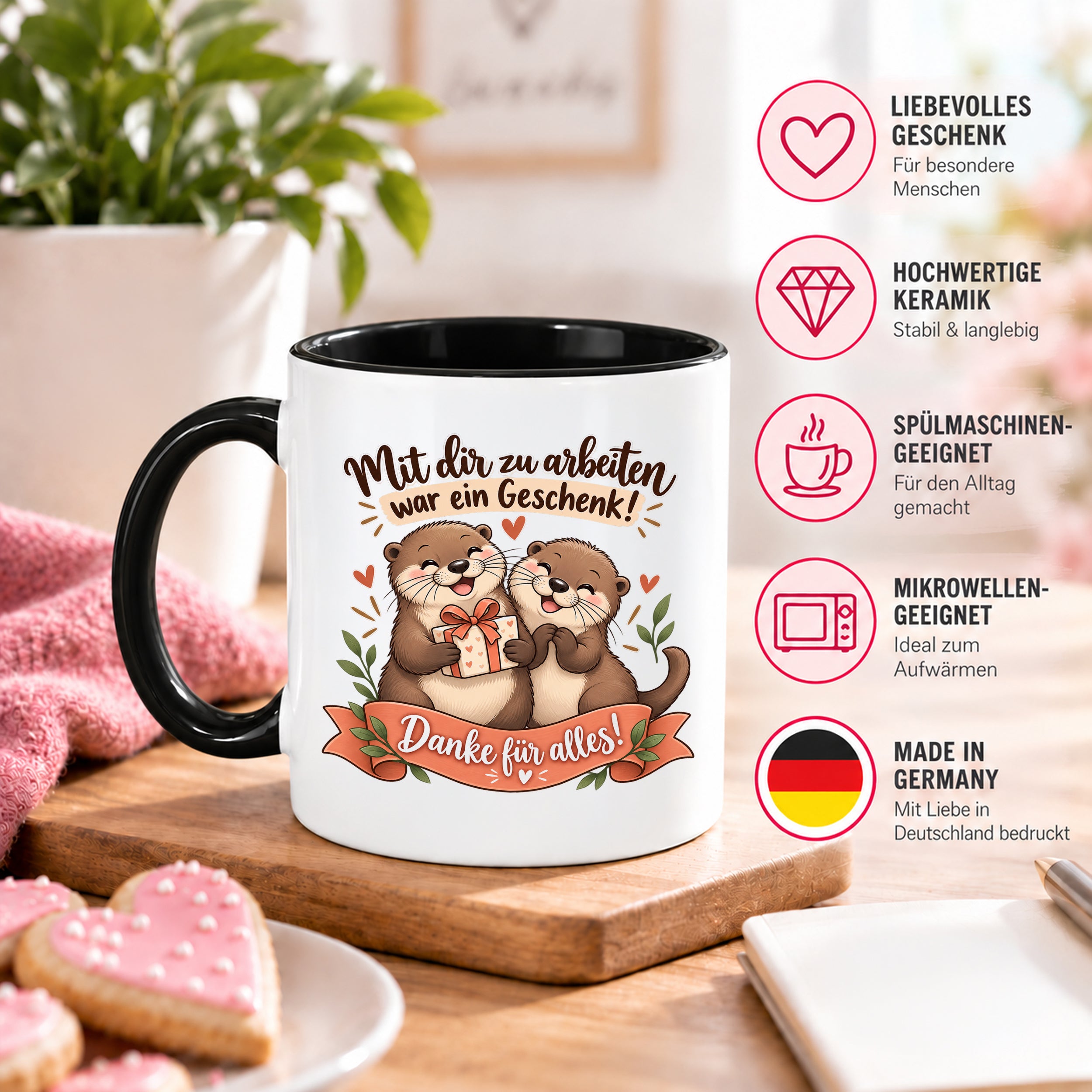 Herzbotschaft Tasse Kollege Abschied Danke Geschenk Arbeitskollegen 330 ml