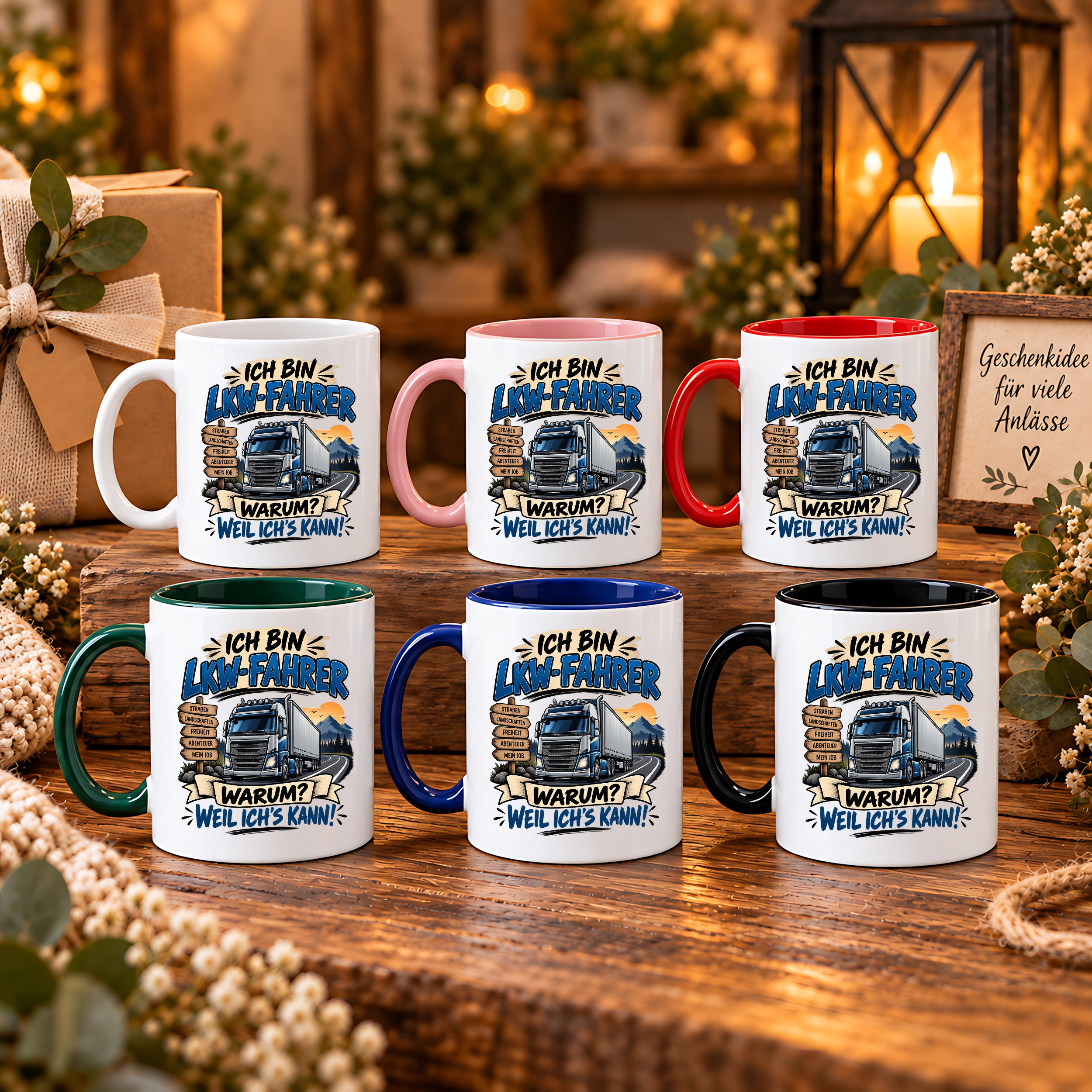 Herzbotschaft Tasse LKW-Fahrer Geschenk Trucker Spruch 330 ml