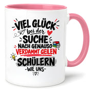 Herzbotschaft Tasse Lehrer Abschied Schüler Danke Geschenk 330 ml