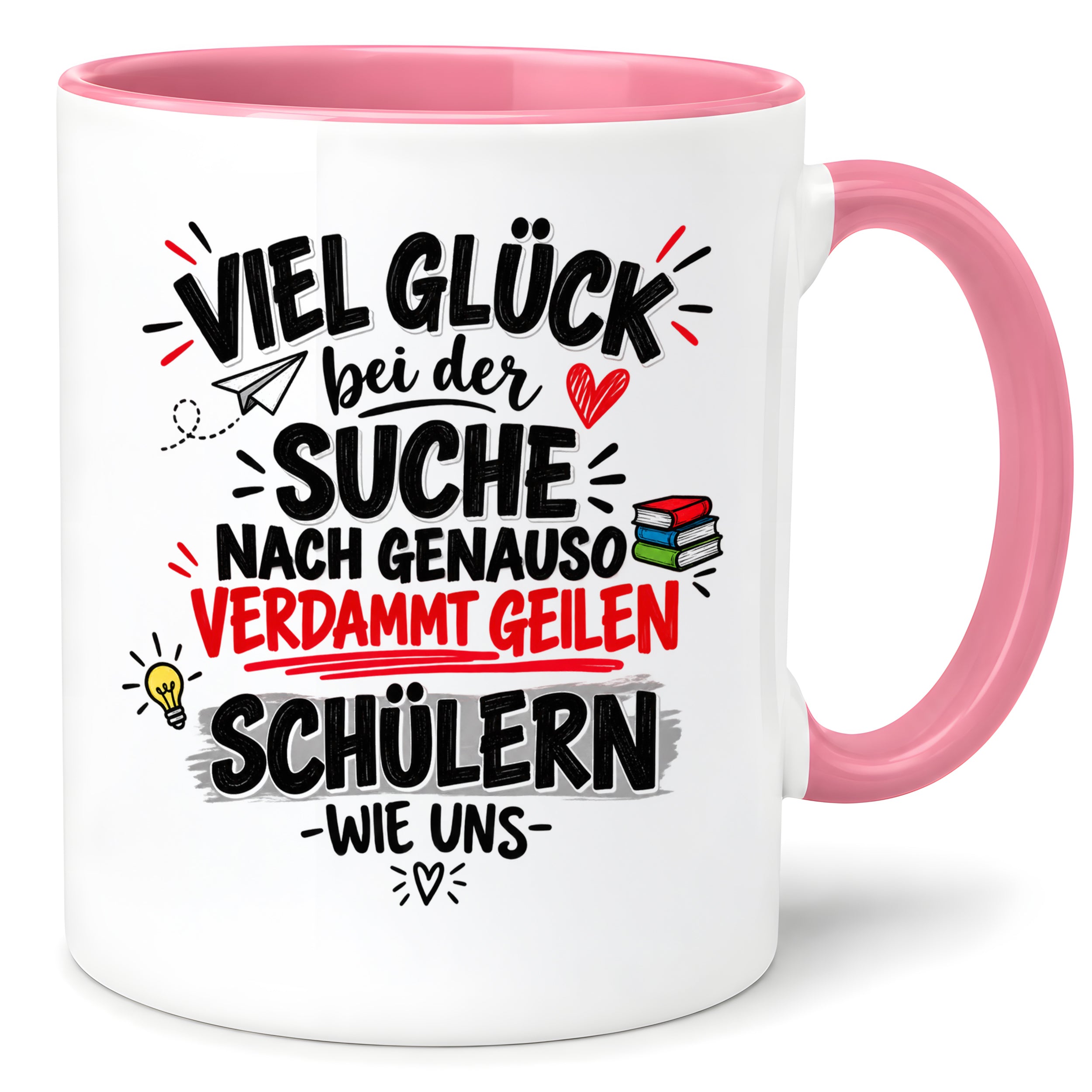 Herzbotschaft Tasse Lehrer Abschied Schüler Danke Geschenk 330 ml