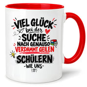 Herzbotschaft Tasse Lehrer Abschied Schüler Danke Geschenk 330 ml