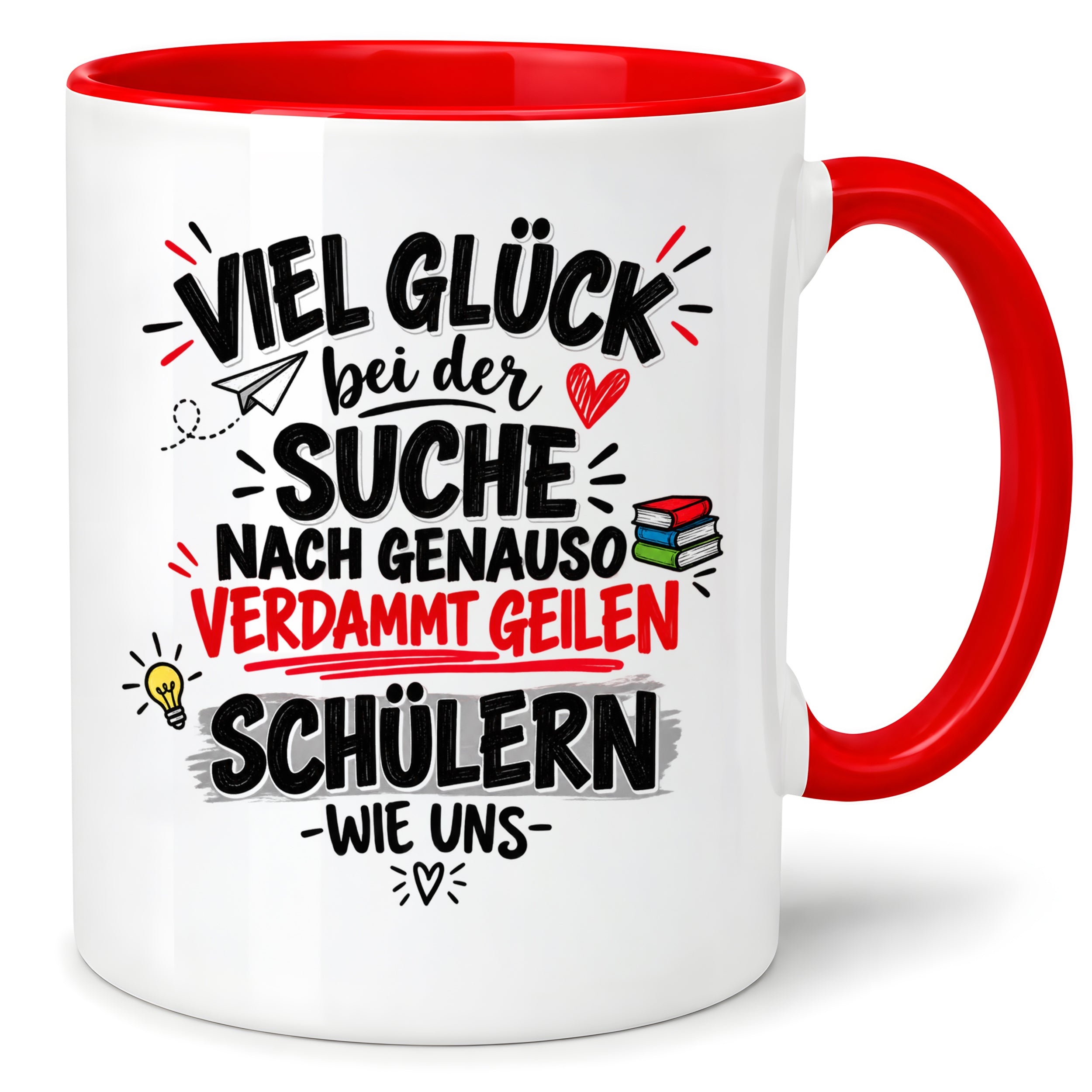 Herzbotschaft Tasse Lehrer Abschied Schüler Danke Geschenk 330 ml