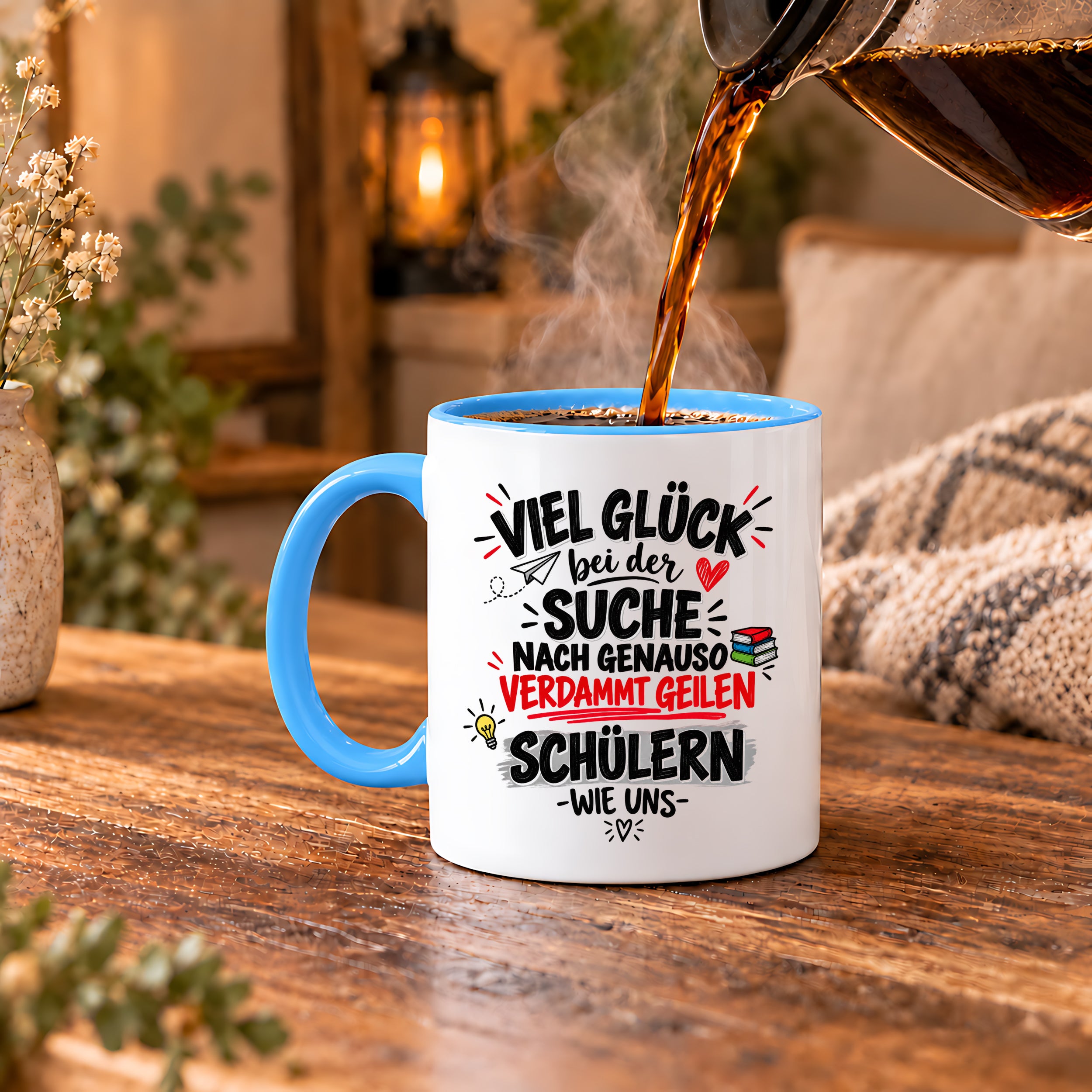 Herzbotschaft Tasse Lehrer Abschied Schüler Danke Geschenk 330 ml