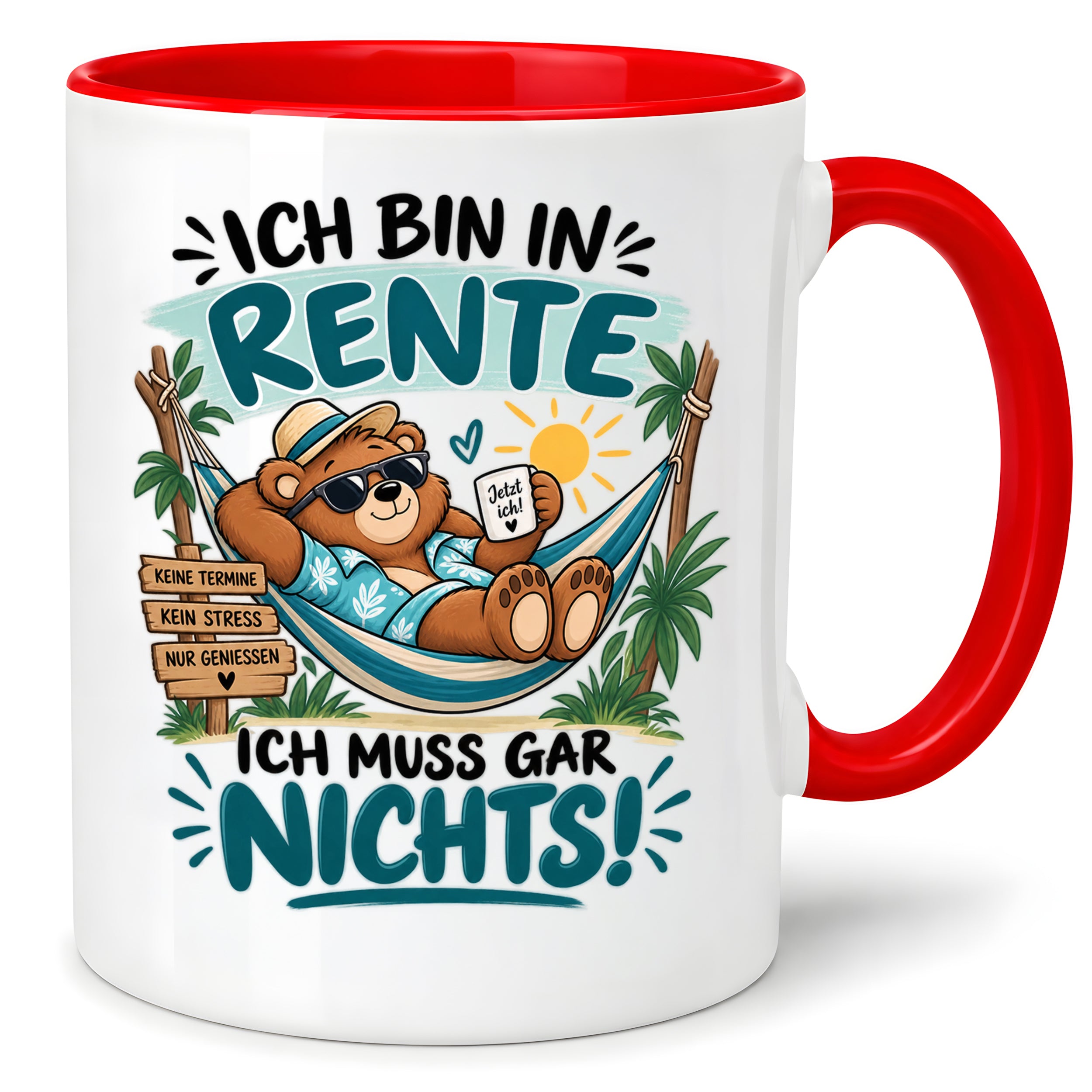 Herzbotschaft Tasse Rente Ruhestand Geschenk 330 ml