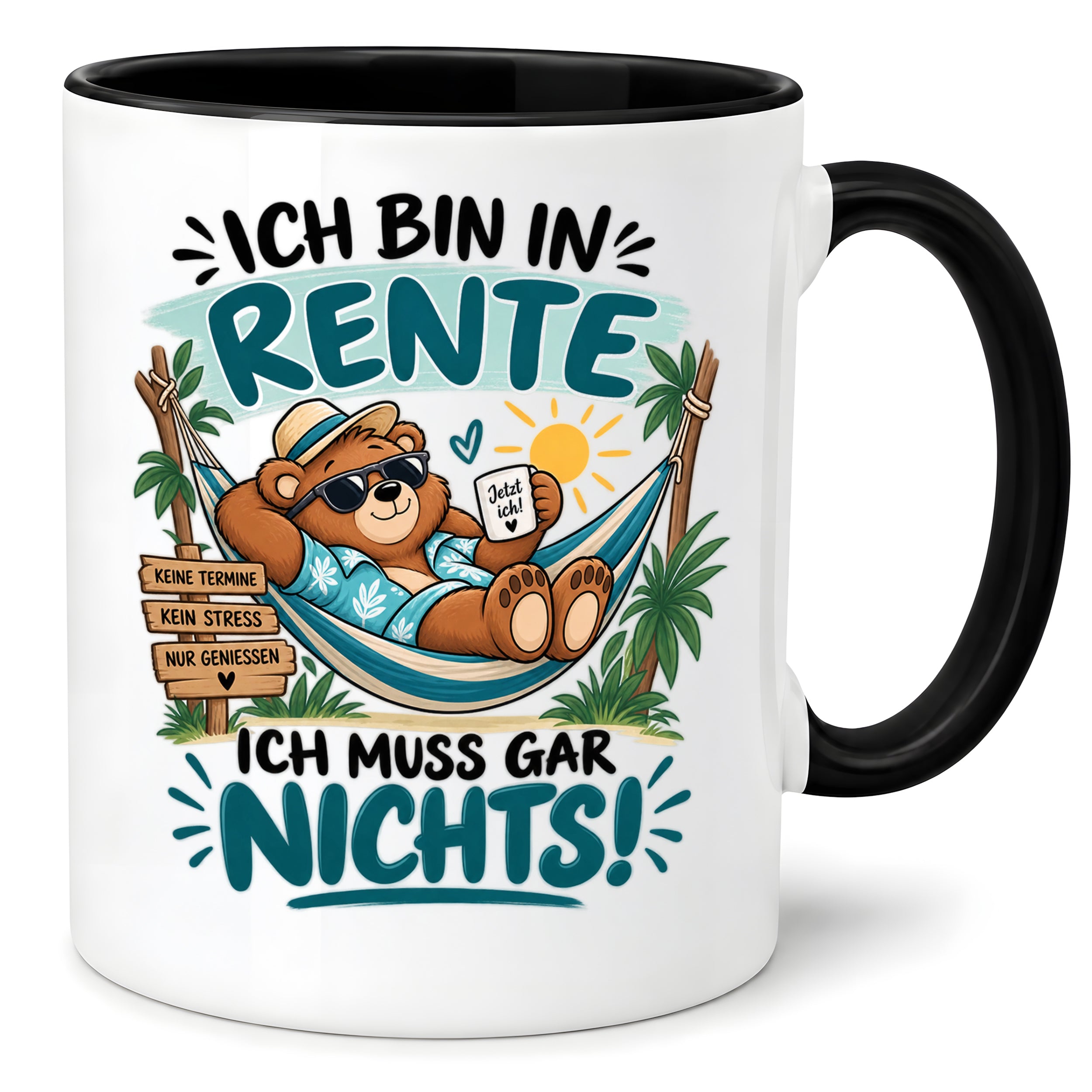 Herzbotschaft Tasse Rente Ruhestand Geschenk 330 ml