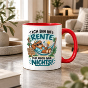 Herzbotschaft Tasse Rente Ruhestand Geschenk 330 ml