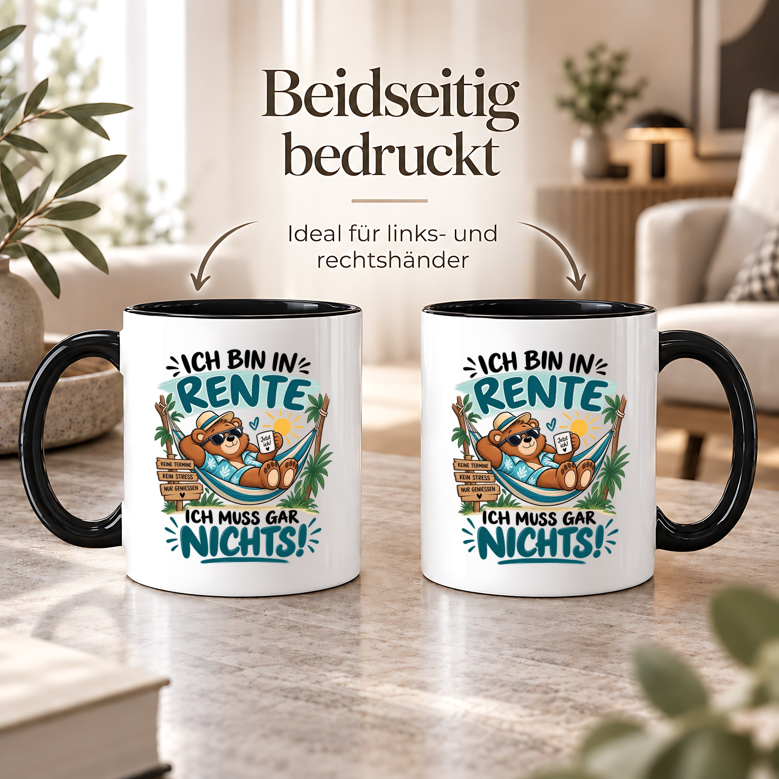 Herzbotschaft Tasse Rente Ruhestand Geschenk 330 ml