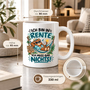 Herzbotschaft Tasse Rente Ruhestand Geschenk 330 ml
