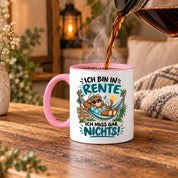 Herzbotschaft Tasse Rente Ruhestand Geschenk 330 ml