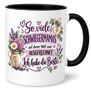 Herzbotschaft Tasse Schwiegermama Geschenk Danke Blumen 330 ml