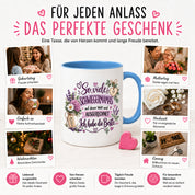 Herzbotschaft Tasse Schwiegermama Geschenk Danke Blumen 330 ml