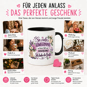 Herzbotschaft Tasse Schwiegermama Geschenk Danke Blumen 330 ml