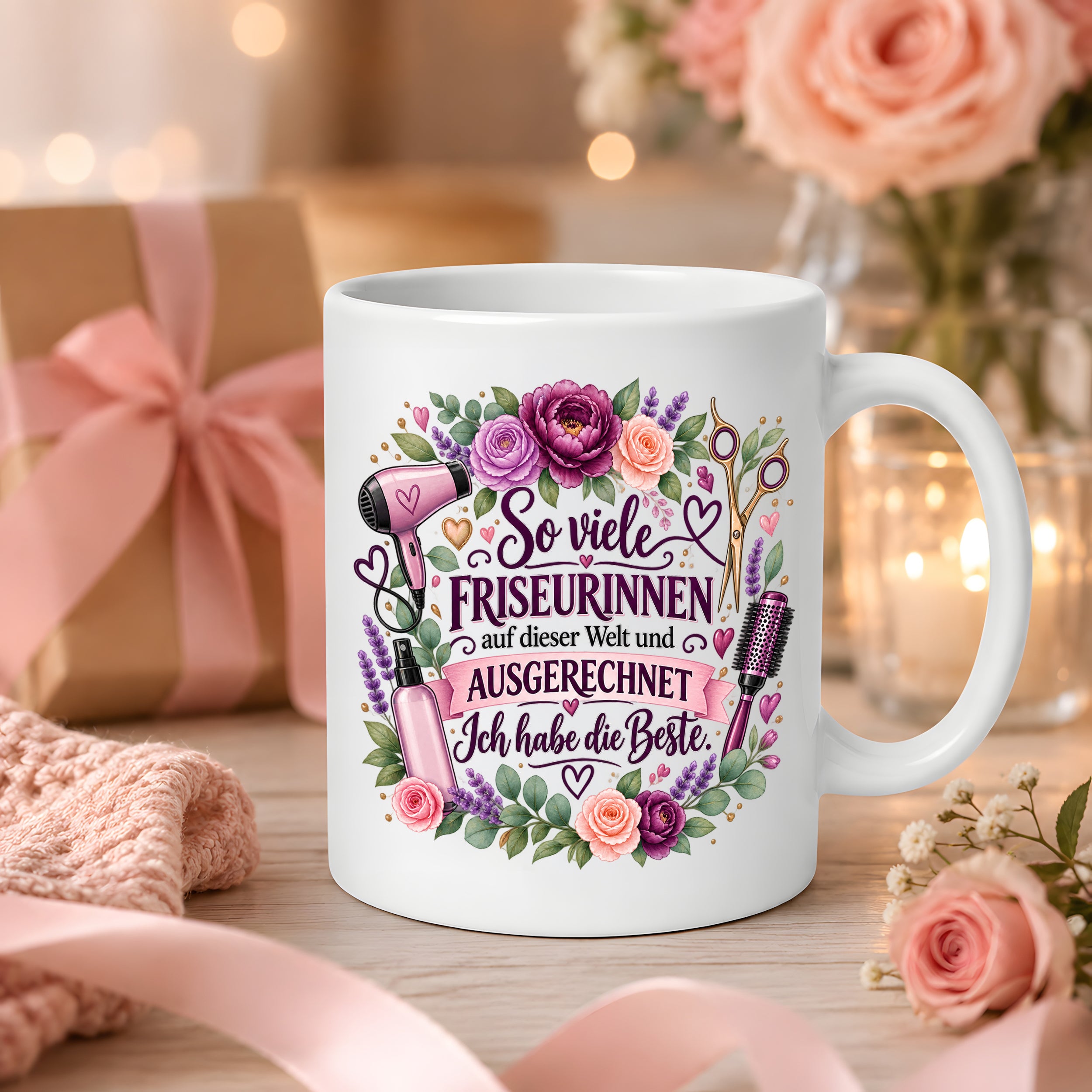 Herzbotschaft Tasse Friseurin Danke Geschenk Beste Friseurin 330 ml