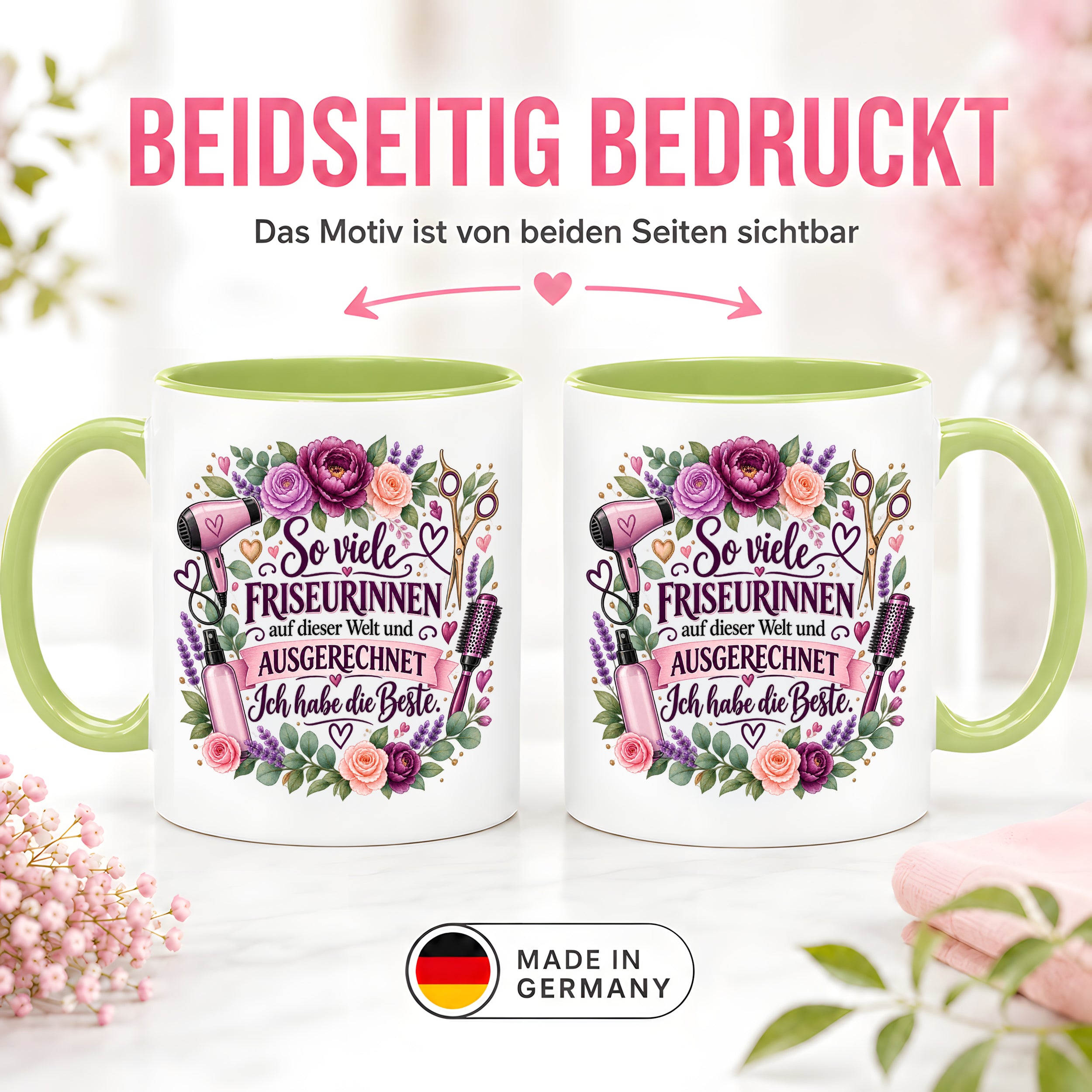 Herzbotschaft Tasse Friseurin Danke Geschenk Beste Friseurin 330 ml