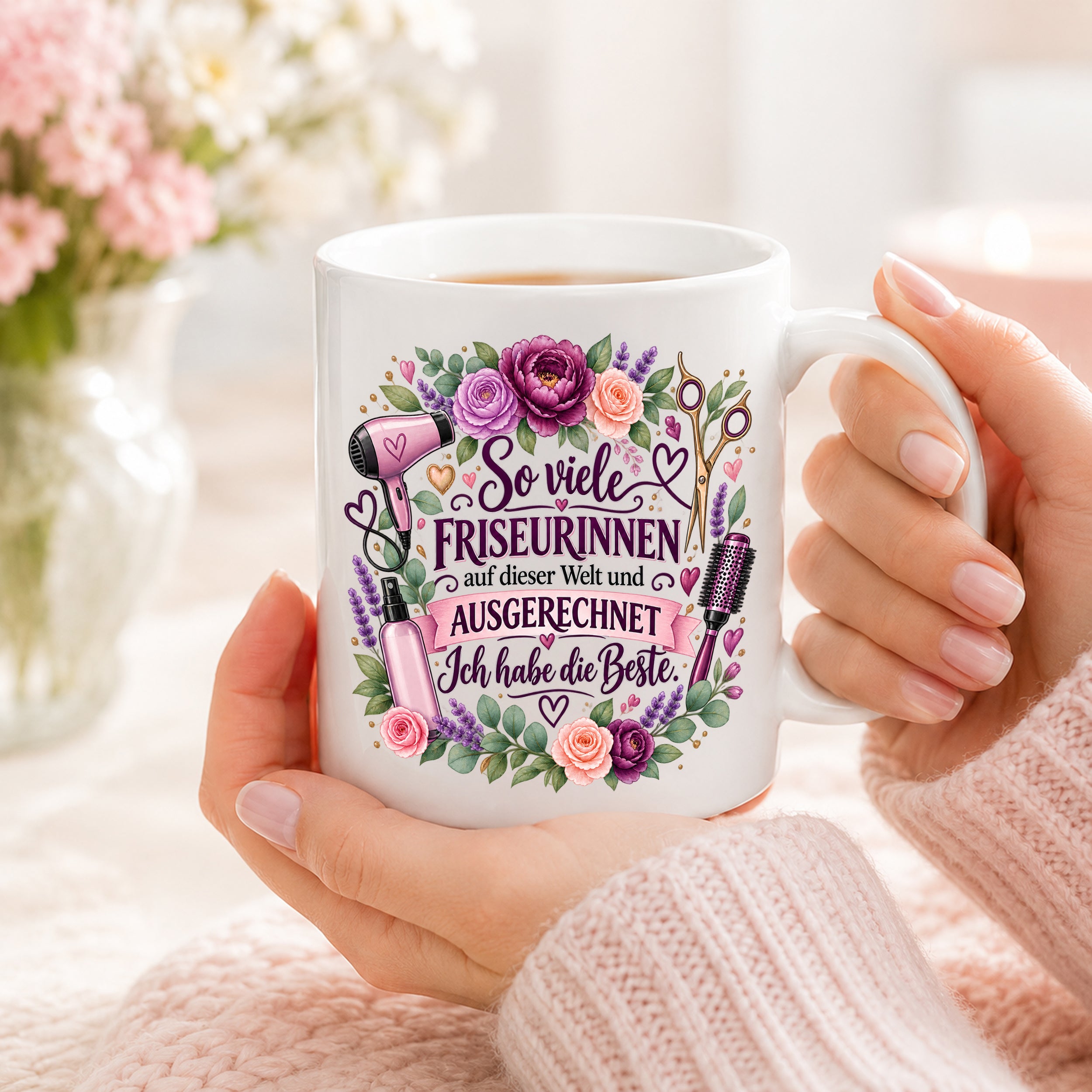 Herzbotschaft Tasse Friseurin Danke Geschenk Beste Friseurin 330 ml