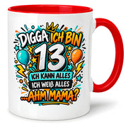 Herzbotschaft Tasse 13 Geburtstag Teenager Geschenk 330 ml