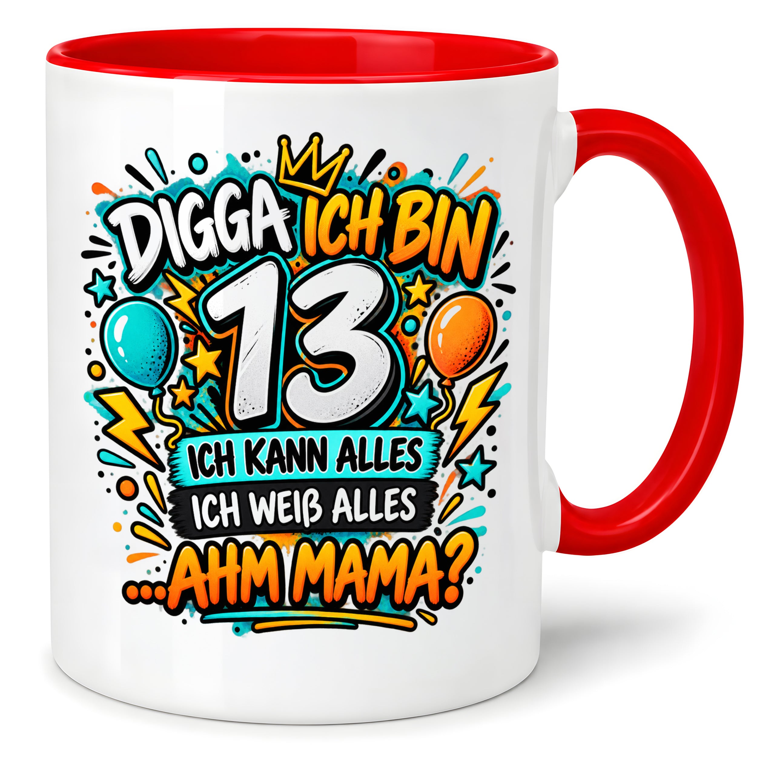 Herzbotschaft Tasse 13 Geburtstag Teenager Geschenk 330 ml