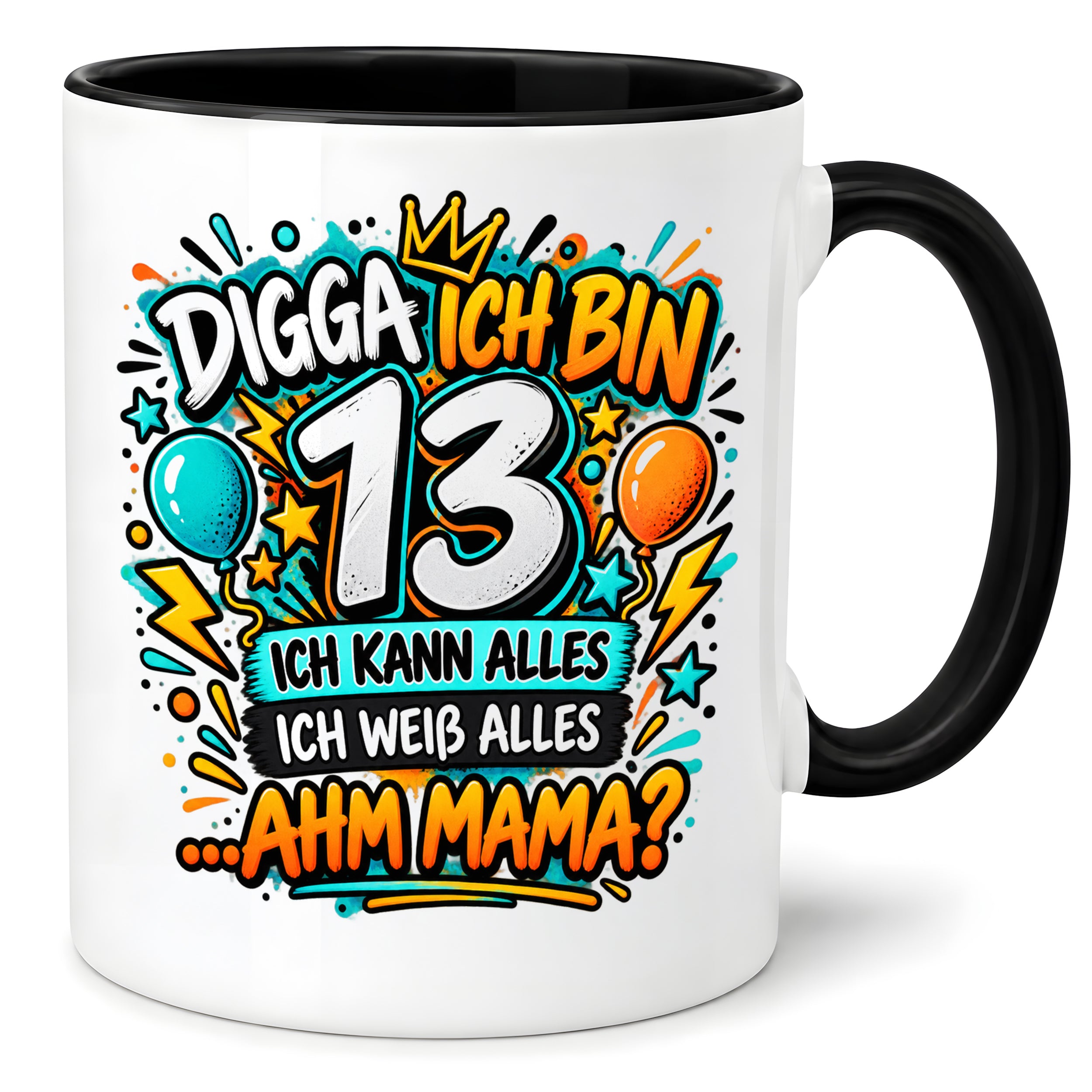 Herzbotschaft Tasse 13 Geburtstag Teenager Geschenk 330 ml