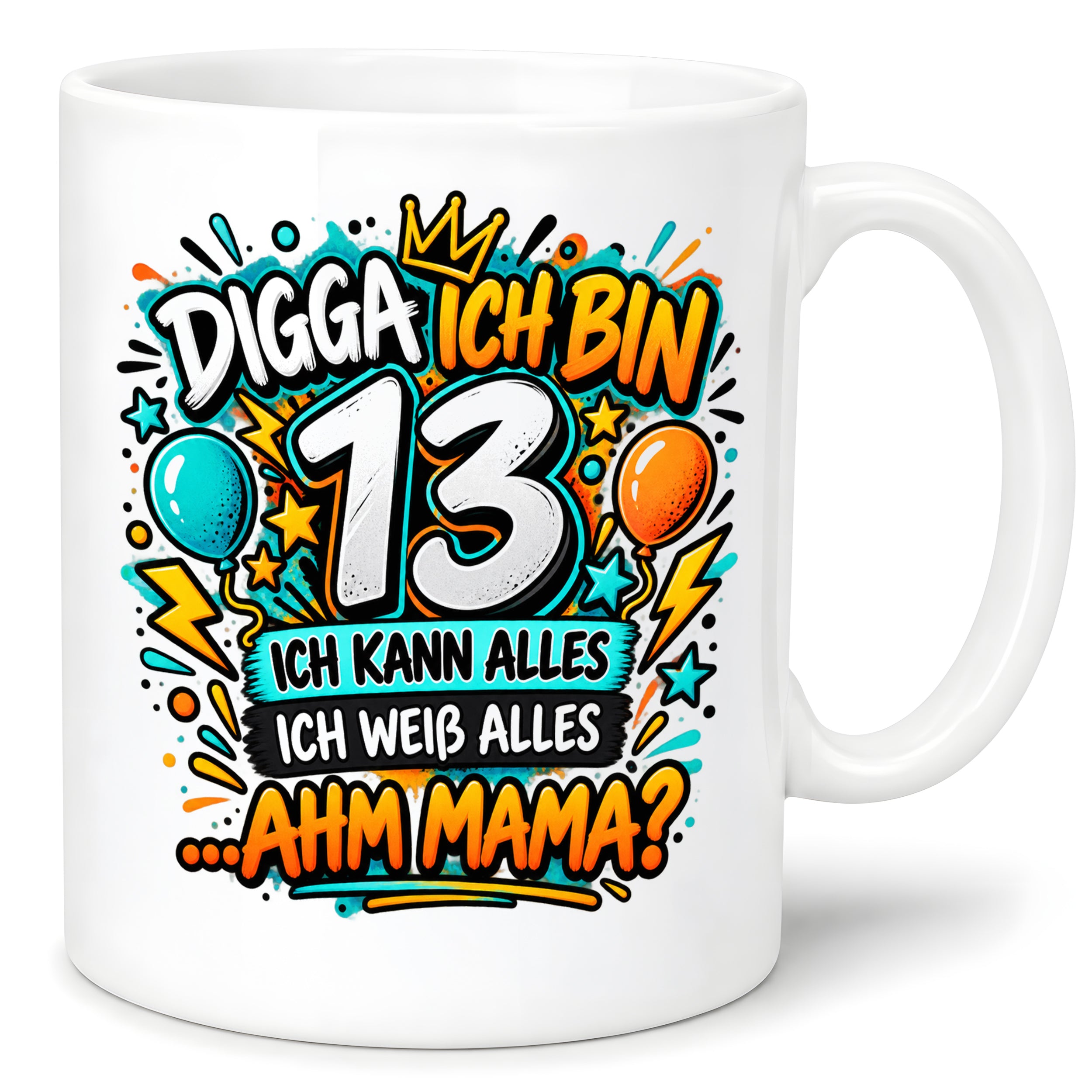 Herzbotschaft Tasse 13 Geburtstag Teenager Geschenk 330 ml