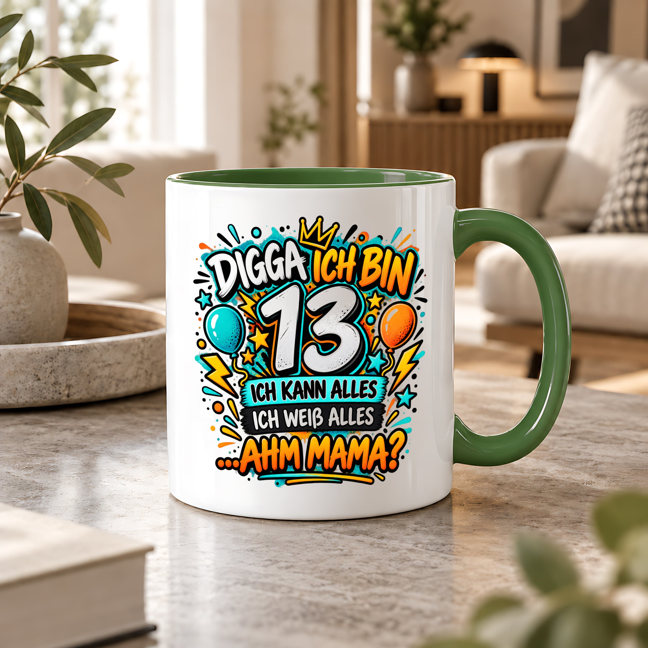 Herzbotschaft Tasse 13 Geburtstag Teenager Geschenk 330 ml